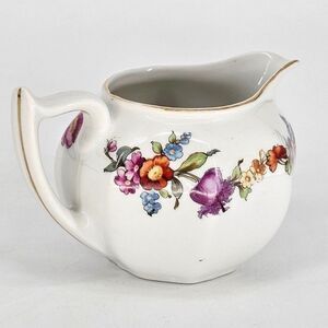 Z.S & Co. Bavaria White Porcelain Creamer Floral Gold Trim